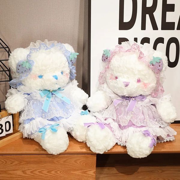 Kawai Bear Plushies Toy Lolita Styles Teddy Bears Doll Animal de peluche Juguetes suaves para niños Decoración de fiesta Niñas Cumpleaños Regalo de Navidad 240115