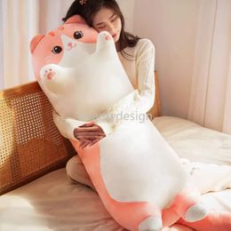 Kawaii 110 cm 130 cm zachte kat pop gigantische dikke meisje slapen pluche speelgoed kerstcadeau met lange kussen clip been decoratie dd