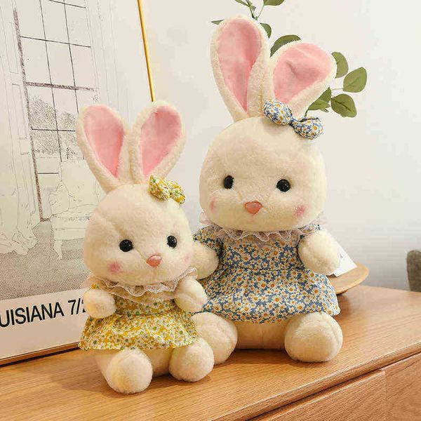 Kawaii 1Pc 304555Cm Beau Câlin Lapin Mignon Lit Fille Princesse Mignon Grand Lapin Blanc Poupée Petit Lapin Poupée En Tissu J220729