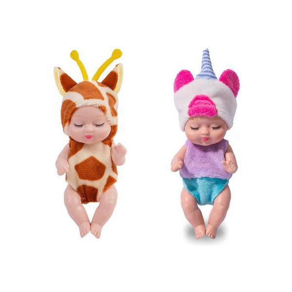 Kawaii 2 artículos/lote muñecas durmientes 11 cm figuras envío gratis juguetes para niños cosas en miniatura para Barbie niños juego DIY