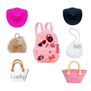 Kawaii 7 articles/lot accessoires de poupée Miniature enfants jouets sac à main chapeau choses de mode pour Barbie bricolage enfants anniversaire noël