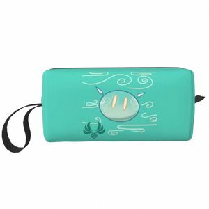 Kawaii Anemo Slime Genshin Impact Trousse de toilette de voyage pour femmes Jeu d'anime Maquillage Sac cosmétique Rangement de beauté Kit Dopp c7s6 #