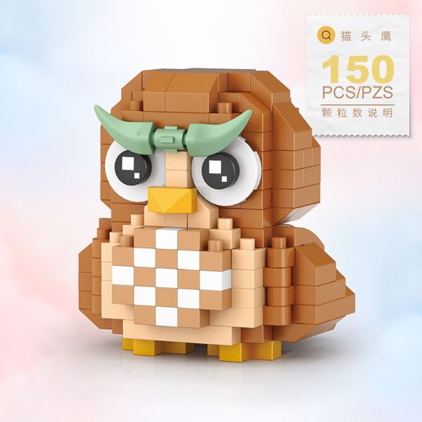 Kawaii Animal Model mini bloc de construction Intéressant Eagle Rabbit Cat Penguin Chick Hamster Brick 3D Assemblé Toys for Kid Gift