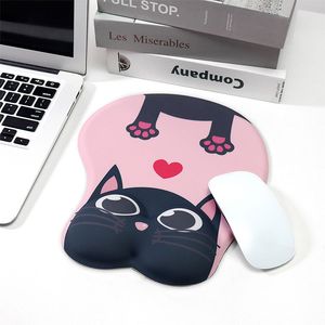 Kawaii Animal tapis de souris avec repose-poignet anti-dérapant Silicone repose-main 3D dessin animé mignon tapis de souris pour PC ordinateur portable jeu