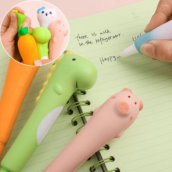 Kawaii Animals Stress Relieve Kartoon Gel Pen Squeeze Foam Writing Cute School Office Supplies Niños Estudiantes Regalo Papelería