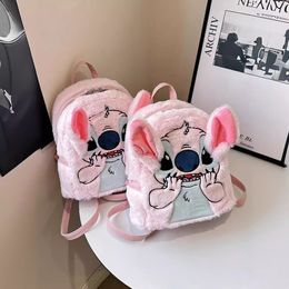 Kawaii Anime Blue en Pink Plush Doll Backpack Children's Cute Cartoon Angel Backpack Holiday Soft Christmas Cadeau