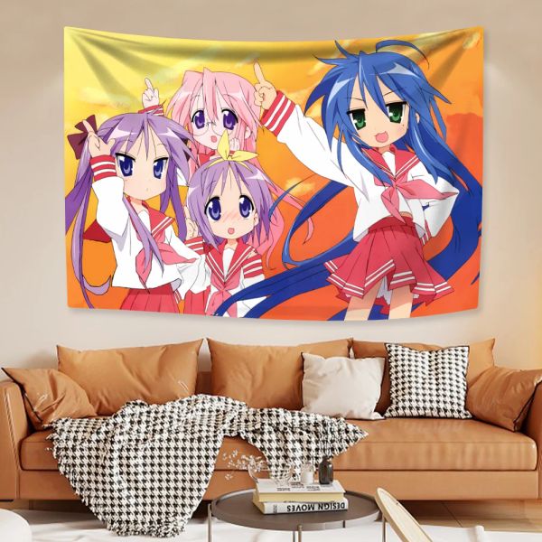 Kawaii anime tapisseries Lucky Star Izumi konata japonais décor de maison mur suspendu