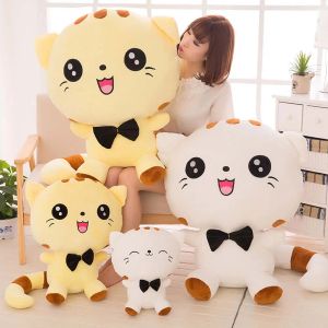 Kawaii Big Face Cat plush speelgoed schattige knuffelige dieren vlinderdas kat kussens Lovly Smile Cat plushies poppen verjaardagscadeau voor kinderen