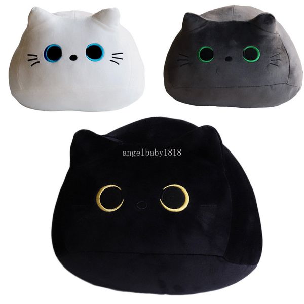 Kawaii Noir 8cm Lovely Cat Plushie Jouets Mignon Gros Chaton Oreiller En Peluche Doux Animal Coussin Squishy Jouet pour Enfants Filles Décorer Des Cadeaux De Noël