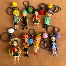Kawaii Bulk Anime Car Keychain Doll Charm Luffy Chopper Key Ring Wholesale en a granel Lindos Estudiantes Estudiantes Personalizado Creative Valentine Regalo 8 Estilo DHL