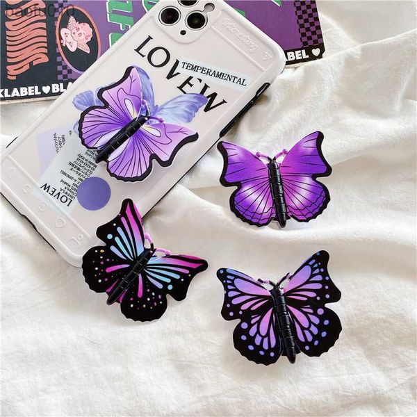 Kawaii papillon rotatif anneau de doigt support de téléphone mignon support réglable accessoires de téléphone portable pour iPhone Samsung Xiaomi L230619