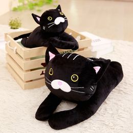 Poupée chat noir de dessin animé Kawaii, jouets chaton en peluche, oreiller, coussin, jouet pour enfant, poupée de chiffon, cadeaux, décoration de la maison, LA448