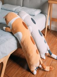 Kawaii desenho animado gato brinquedo de pelúcia gigante super macio travesseiro fofo gatinho boneca abraçando travesseiros de dormir longos para presente de menina deco DY508162727471