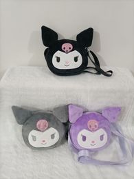 Kawaii Cartoon Kuromi Melody Cinnamoroll Plush Shoulder Bag de hombro Anime Messenger Bag Keys Monedas de monedas