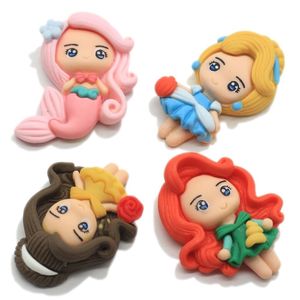 Kawaii Cartoon Princess Flat Back Résine Scrapbooking Accessoires Fille Résine Cabochons Embellissements de cheveux 210727