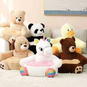 Kawaii Cartoon Teddy Bear Panda Unicorn Duck Kids fauteuil speelgoed speelgoed stoel baby nest slaapbed volwassen kussen gevuld kussen J220729