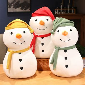 Kawaii Christmas Snowman Plush Toy Gooded Animal Soft Cute Snowman Pillow Doll Toys For Children Girls Kids Gift
