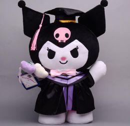 Kawaii Cinnamoroll Kuromi Graduation Plush 30 cm nieuwe stijl cartoon pluche zacht gevulde pluche speelgoed voor meisjescadeaus