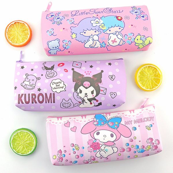 Kawaii Cinnamoroll My Melody Kuromi Cute Cartoon Pencil Case Bag Bolsas de papelería para estudiantes de gran capacidad Almacenamiento de lápices 2195