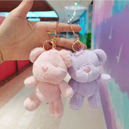 Kawaii Creative Bear Plush Keychains Jewelry Schoolbag Backpack Ornament Kids geschenken ongeveer 12 cm