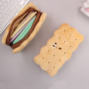 Kawaii créatif Biscuit en peluche porte-crayon pour enfants cadeau haute capacité porte-crayon mignon stylo sac fournitures scolaires papeterie coréenne