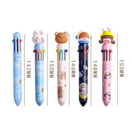 Kawaii mignon animal 10/8 couleur balle stylo rétractable stylo à bille à stylos multicolores colorés recharge d'études
