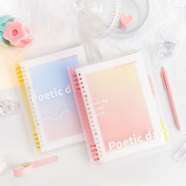 Kawaii Cute Gradient Poetic Notebook Papelería Diario Agenda Pocket Planner Weekly Book Travel School Office Supplies Sl3134