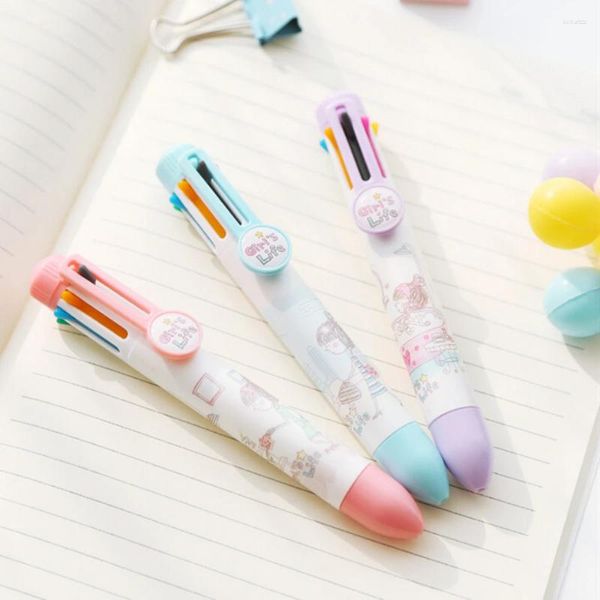 Bolígrafo grueso Kawaii para niña pequeña, 8 colores, Escuela Japonesa, material de escritura para oficina, accesorios de bolígrafos, regalo, premio de estudiante