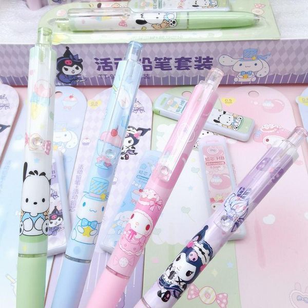 Kawaii mignon mécanique infini crayon étudiant ensemble papeterie crayons haute valeur faciale automatique 0.5Mm fournitures scolaires