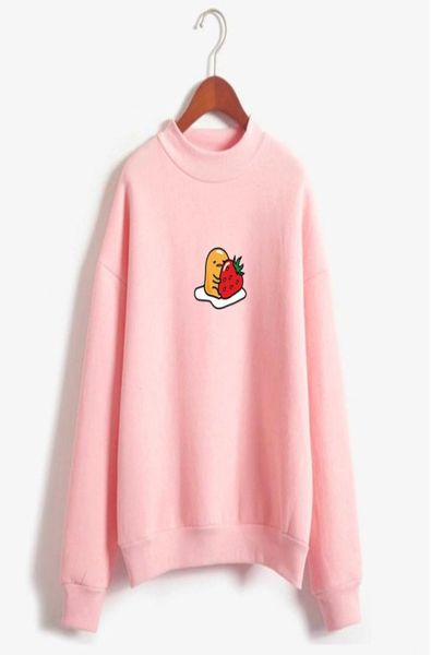 Kawaii lindo Fresa Gudetama Sudadera con capucha estampado Harajuku sudadera Lazy egg Fleece Sudadera con capucha Otoño Sudadera con capucha Y2009157468237