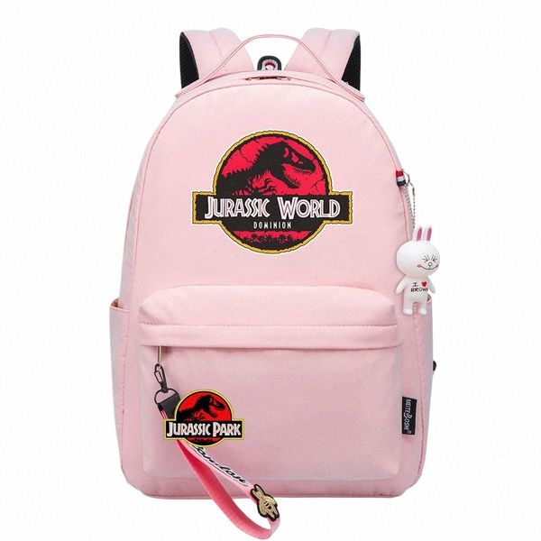 Kawaii Dinosaur Jurassic World Park Garçons Filles Enfants School Book Sacs Femmes Bagpack Adolescents Toile Ordinateur portable Voyage Sac à dos V8nv #