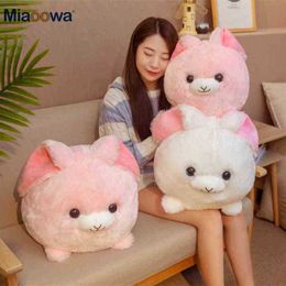 Kawaii Fat Round Angola Lapin En Peluche Jouets En Peluche Mignon Lapin Poupée Doux Animal En Peluche Oreiller Coussin Enfants Bébé Sommeil Beau cadeau J220729