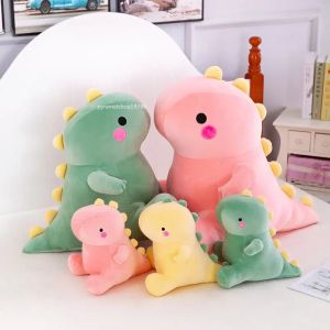 Juguete de peluche de dinosaurio gigante Kawaii, muñeco de dinosaurio de dibujos animados de animales de peluche suave, almohada para dormir para novia, regalo de cumpleaños para niños