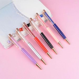 Kawaii Meisje Glitter Crystal Pen Student Gel Schoolbenodigdheden Kantoor Metalen Handtekening Kwaliteit Schrijven Tool Balpen