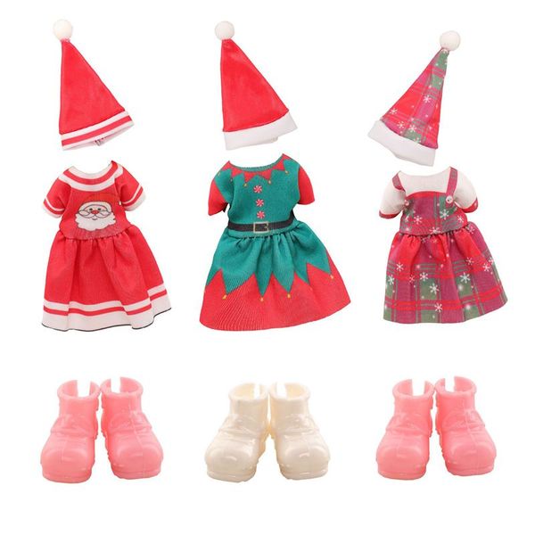 Kawaii articles mode poupée vêtements 18 cm livraison gratuite enfants jouets vêtements de noël chapeau chaussures pour Barbie 5.5 pouces bébé filles bricolage jeu