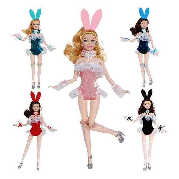 Kawaii articles mode poupée vêtements enfants jouets lapin porter des gants combinaisons livraison gratuite accessoires pour Barbie bricolage cadeaux d'anniversaire