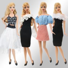 Artículos Kawaii vestido de muñeca de moda ropa de niños juguetes envío gratis accesorios de muñeca para Barbie DIY niños juego regalo de cumpleaños