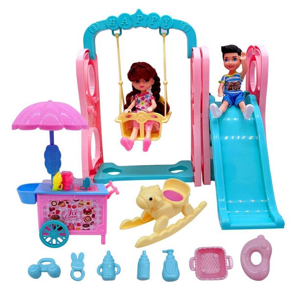 Artículos Kawaii Juguetes para niños 5.5 pulgadas Baby Doll Slide Dolly Muebles Accesorios Envío gratis Cosas para Barbie' Little Girls Boys