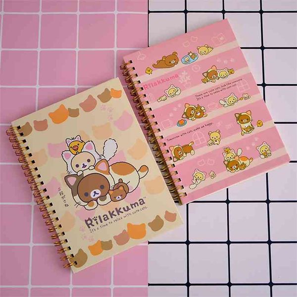 Kawaii japon dessin animé Rilakkuma cahier agenda agenda livre de poche fournitures scolaires de bureau papeterie mignon pour les enfants 210611