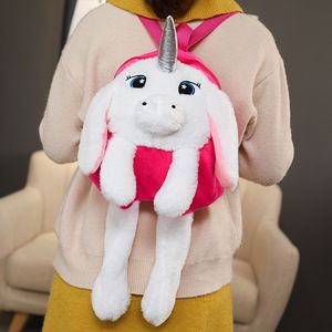 Kawaii Japanse witte konijn Bunny Backpack School pluche speelgoed pluche speelgoed kinderen kinderen meisjes vriendin student verjaardagscadeaus