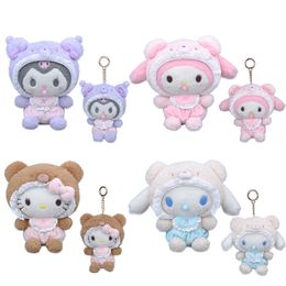 Kawaii Kuromi Melody Gevulde speelgoed Key Chain Home Decoratie Anime Cartoon Cute Backpack Hange Doll Keyring Kerstcadeau Zachte pop 170