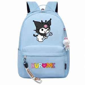 Kawaii Kuromi My Melody Niños Niñas Niños Bolsas de libros escolares Mujeres Mochila Adolescentes Lienzo Mochila de viaje para computadora portátil z0CV #