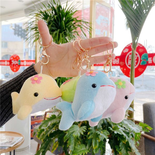 Kawaii petit dauphin en peluche jouets en peluche mignon porte-clés pendentif Bouquet de mariage décor accessoires poupée porte-clés jouet