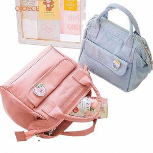 Kawaii Lunch Bag Women Leuke Peach Picnic Travel Thermal Breakfast Breakfast Box Girls School Kind Portable Lunch Box Ladies Tote Food Bag F8YR#