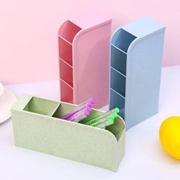 KAWAII Macaroon Color Colder Haters 4 Girds Organisateur de bureau Big Size Cosmetics Crayer Storage Box Office École de papeterie