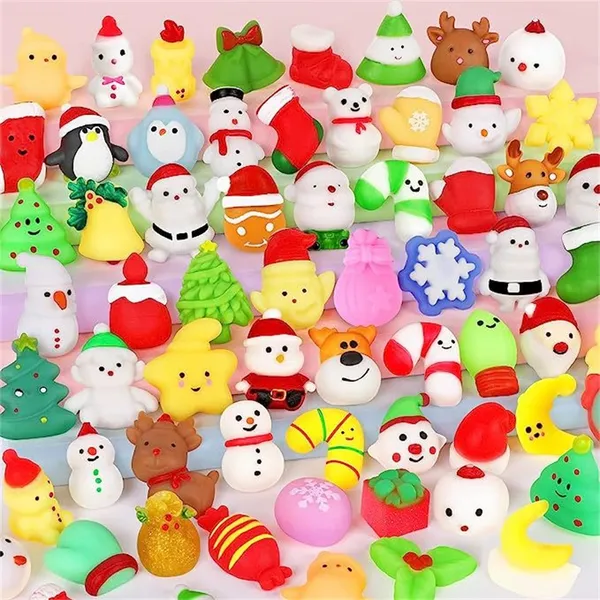 Kawaii Mini jouets spongieux anti-stress jouet spongieux en vrac pour Noël cadeaux de fête de Noël prix de classe cadeau d'anniversaire bas de Noël remplisseurs de sacs de cadeaux