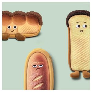 Kawaii Mood Bread Pencil Box Cute Cartoon Toast grappig creatief studenten briefpapier geschenk