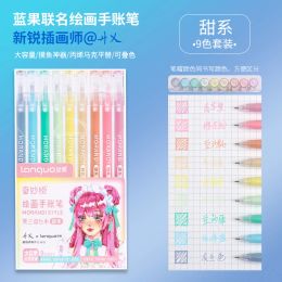 Kawaii morandi gris stylos set multi-couleurs gel stylos fintage marker liner plam ballpoint scolaire bureau de papeterie.