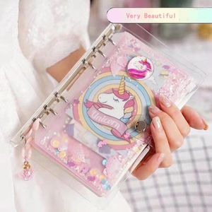 Kawaii Notebook Set 6 Ring Loose-Leaf Cartoon Hand Book Portable Diary Binder Notepad School fournit Gift de la journée pour enfants