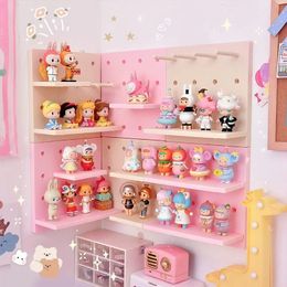 Kawaii Organizer hangende muur opslagrek plank 10 stks/set decoratie creatief gatbord badkamer haarband kleine objecten rekken rekken